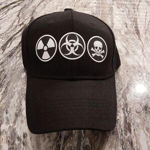 NEW Bio Hazard,Poison, Radioactive Hazard Warning Adjustable Baseball Zombie Hat